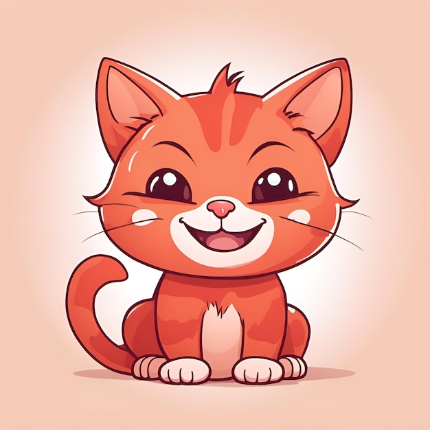 Pequeno gato sorridente de desenho animado