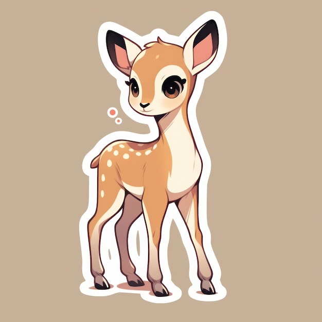 Foto pequeno impala animal chibi estilo de desenho animado isolado fundo plano