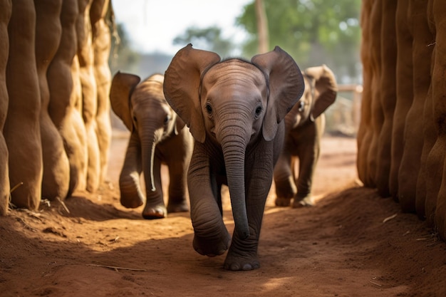 Pequeño y lindo bebé elefante generativo