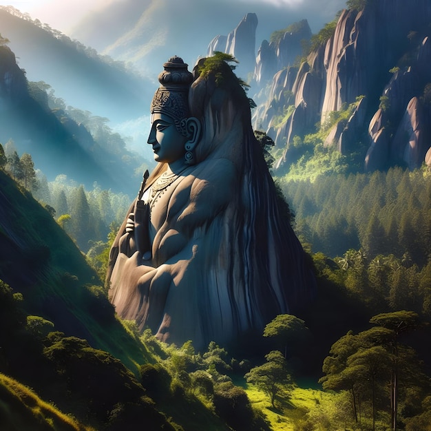 Pequeno lindo mahadev senhor shiva com o deus indiano do hindu para maha shivratri