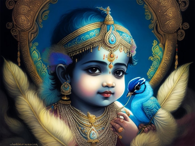 Pequeño y lindo Señor Krishna