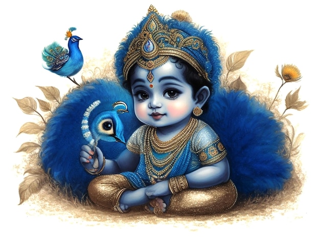 Pequeño y lindo Señor Krishna