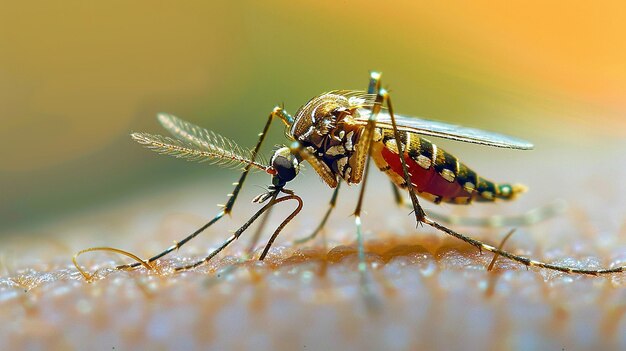 Pequeno mosquito em close-up