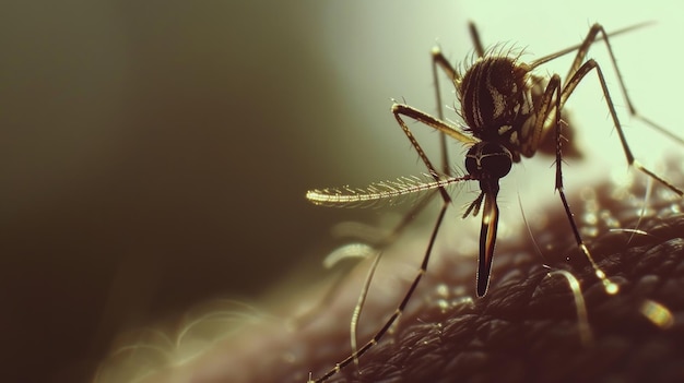 un pequeño mosquito mordiendo un brazo AI generativo