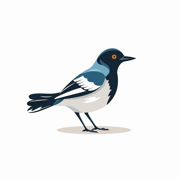 Un pequeño pájaro con una cara azul y blanca y alas negras.
