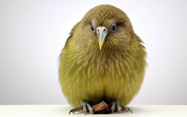 Pequeño pájaro con pico largo sentado en la mesa