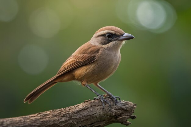 un pequeño pájaro en la rama verde en el bosque