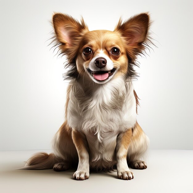 un pequeño perro con una gran sonrisa en su cara