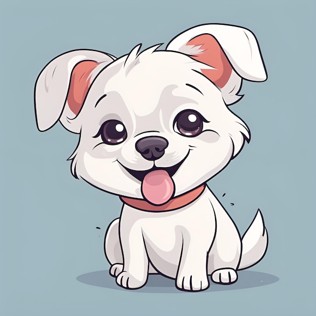 Pequeño perro sonriente de dibujos animados lindo