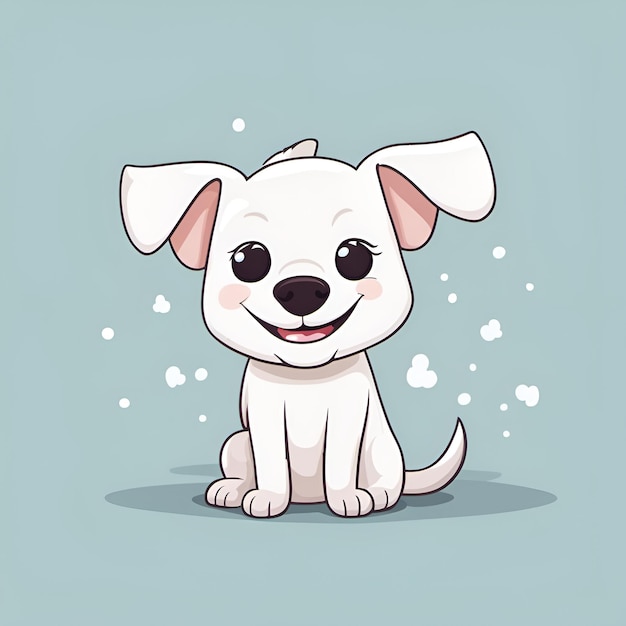 Foto pequeño perro sonriente de dibujos animados lindo