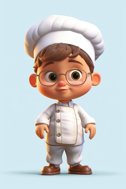 El pequeño personaje de dibujos animados de chef