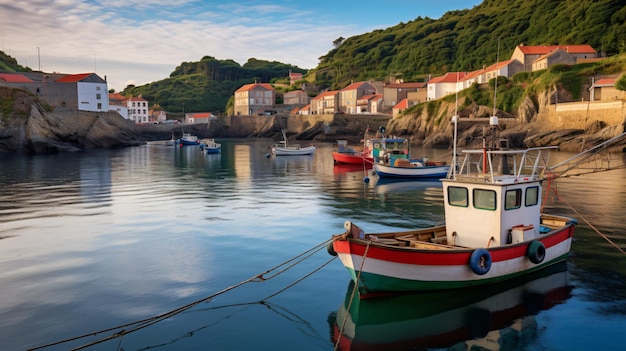 Foto pequeno porto de pesca em puerto de verga