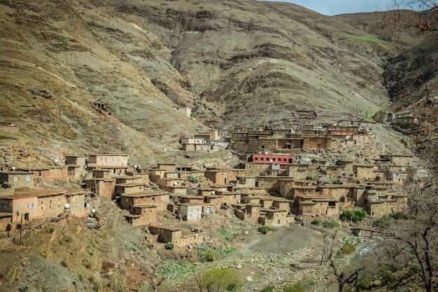 Un pequeño pueblo en la cordillera del Atlas. Marruecos.