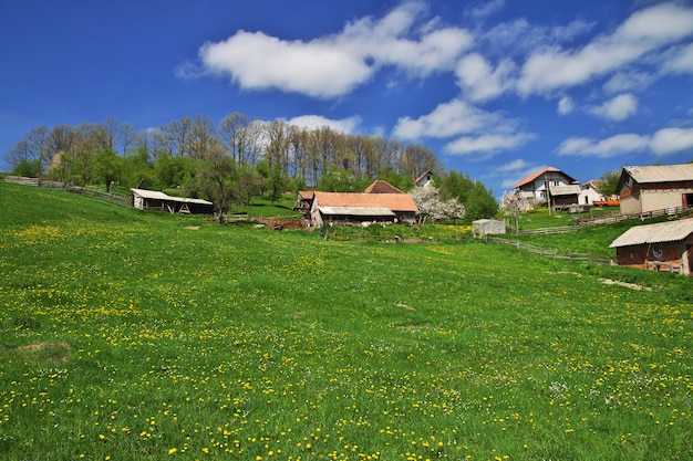 Pequeño pueblo en la naturaleza