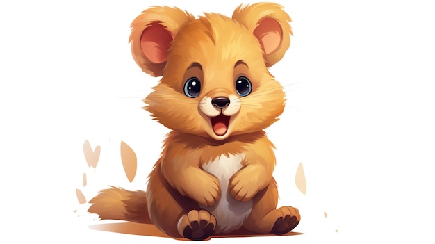 un pequeño Quokka lindo en estilo vectorial