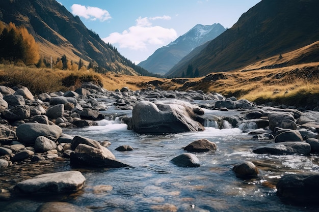 pequeño río en las montañas