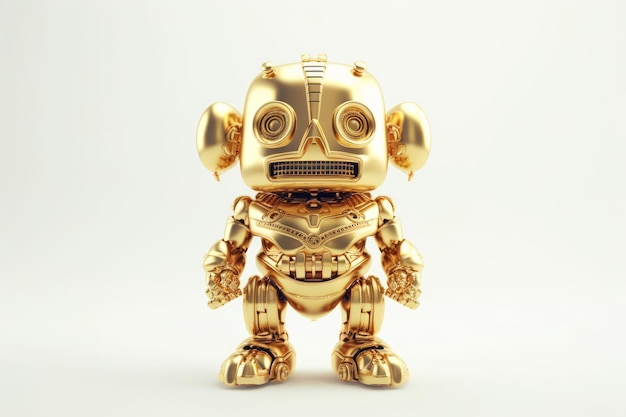 Pequeño robot dorado divertido Generar Ai