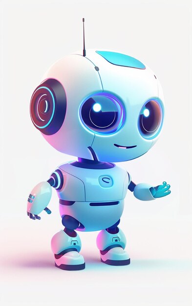 Foto un pequeño robot hecho por un robot con ojos azules
