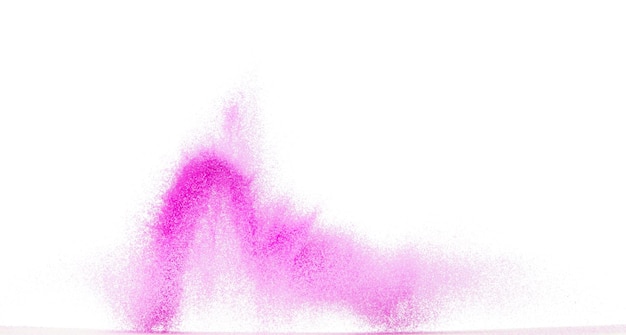 Foto pequeño tamaño púrpura arena volando explosión frutas arenas granos onda explotar nube abstracta volar