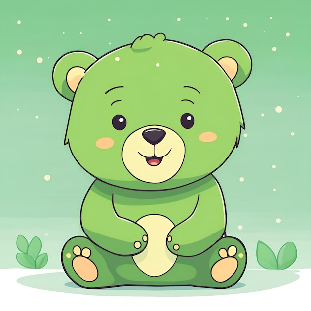 Pequeno urso sorridente de desenho animado