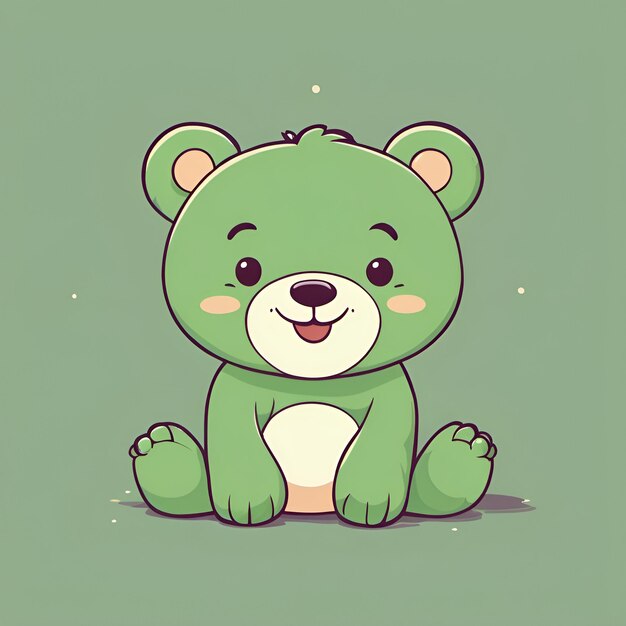 Foto pequeno urso sorridente de desenho animado