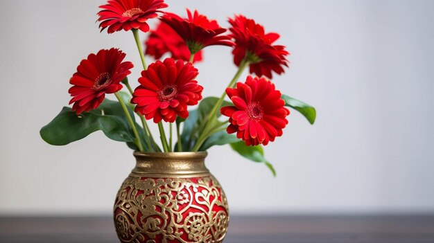 pequeño vaso de flores de terracota