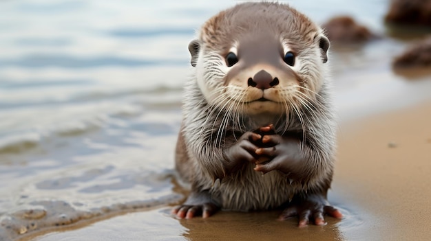 Pequeños animales de cerca en la playa