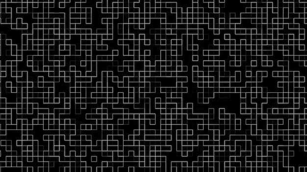 Pequeños cubos generados por computadora a partir de líneas finas 3d renderizando fondo de geometría abstracta