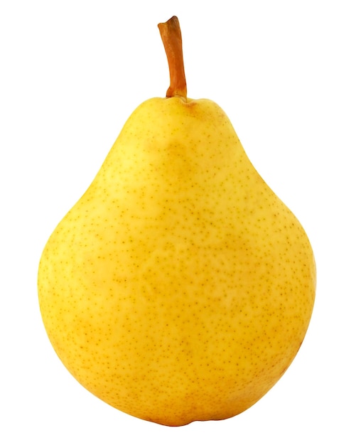 Pera amarela isolada em um fundo branco uma fruta inteira
