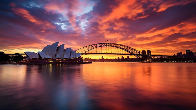 Ópera de Sydney e Harbour Bridge