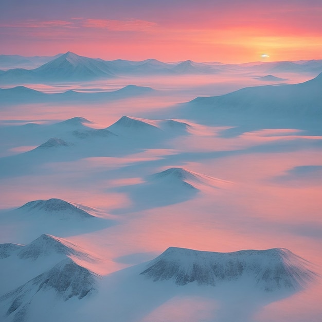 Percepción visual de un amanecer sereno sobre un paisaje virgen