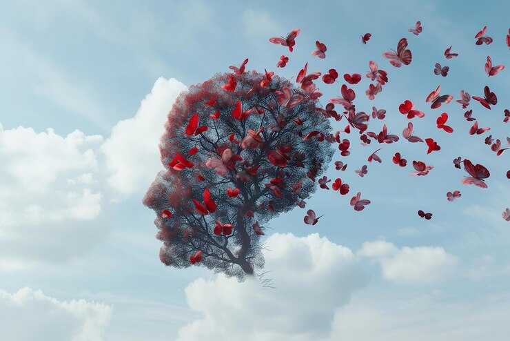 Foto perda de memória, demência e conceito de alzheimer com espaço de cópia