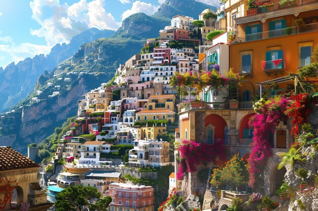 Foto perdete en el encanto atemporal de positano o generativo ai