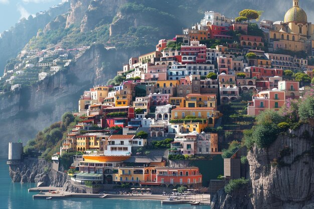 Perdete en el encanto atemporal de Positano o generativo ai