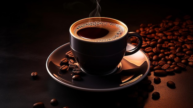 Perfección elaborada Una taza de café aislada es una delicia