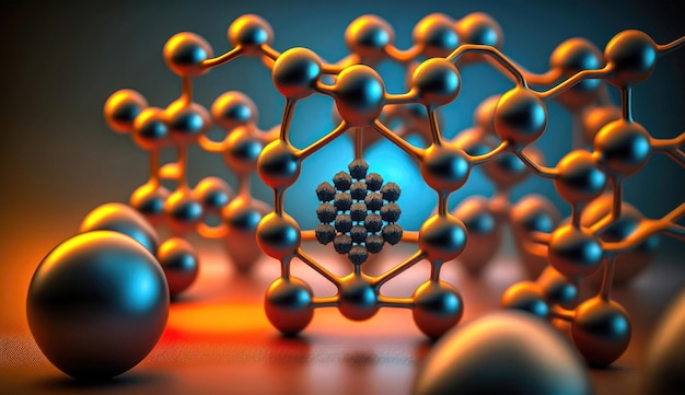 Foto la perfección de la impresión y las maravillas de la nanotecnología una visión macro de un material a nanoescala con una red