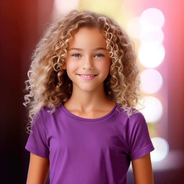 La perfección púrpura conoce al radiante curl americano de 12 años