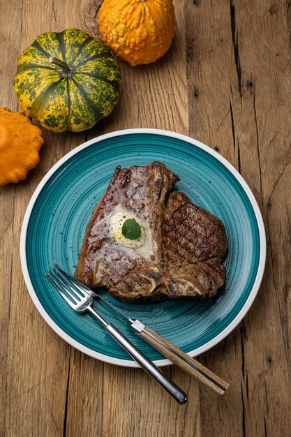 Perfect Grilled TBone Steak Closeup