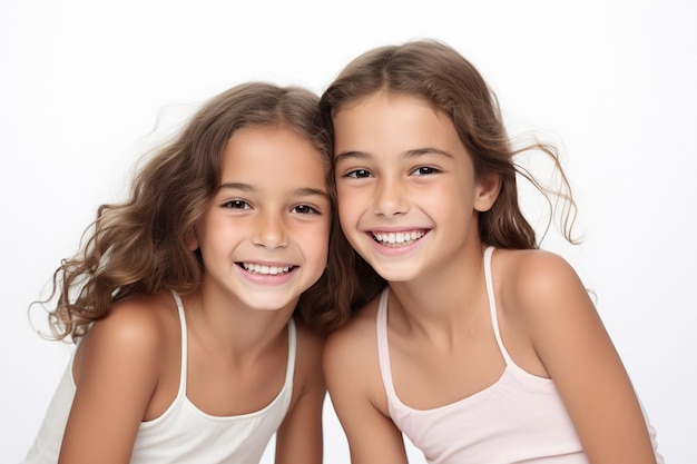 Foto perfecta sonrisa de dientes sanos de un concepto de cuidado bucal para niños pequeños