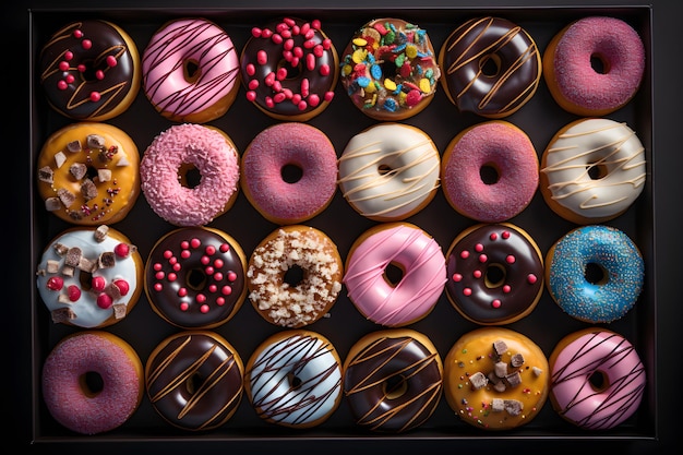 Perfekt arrangierte Donuts