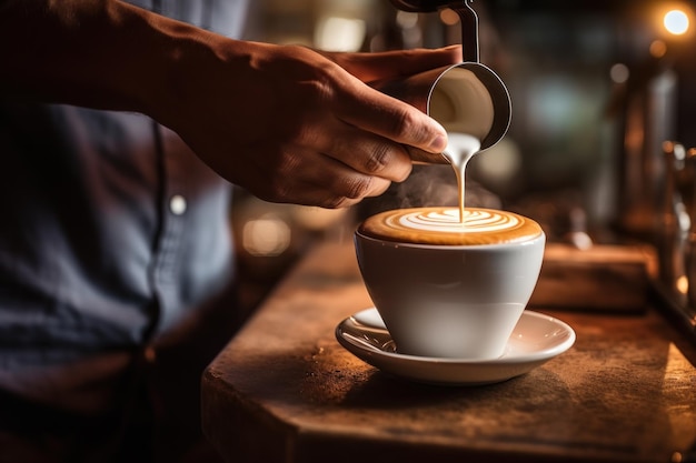 Perfekt gebraute Tasse Kaffee, die von KI generiert wurde