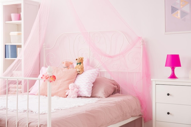 Foto perfektes mädchenzimmer in rosa