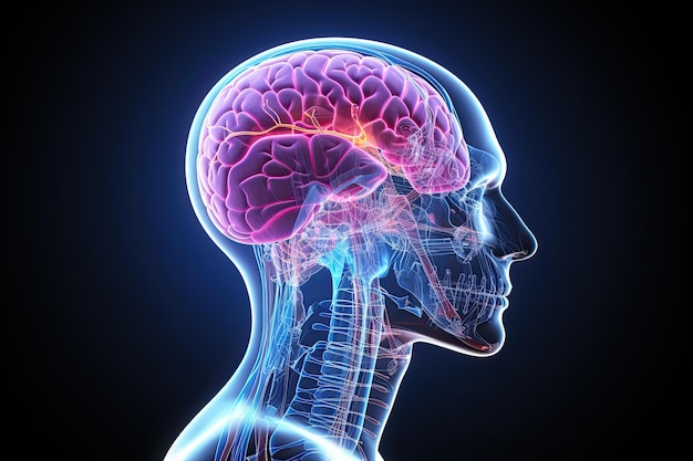 Un perfil del cerebro humano Incluido el camino de recorte