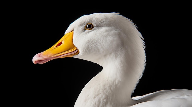 Foto perfil de pato aflac isolado em fundo preto