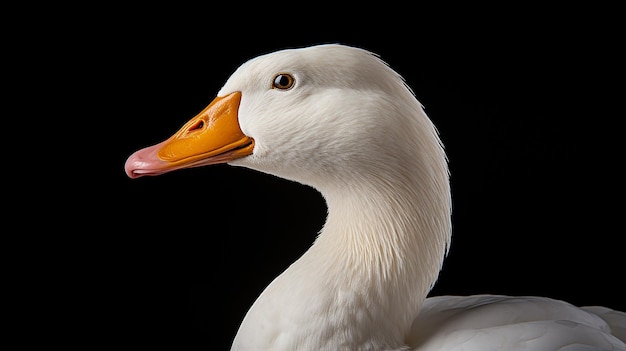 Perfil de pato Aflac sobre fondo negro