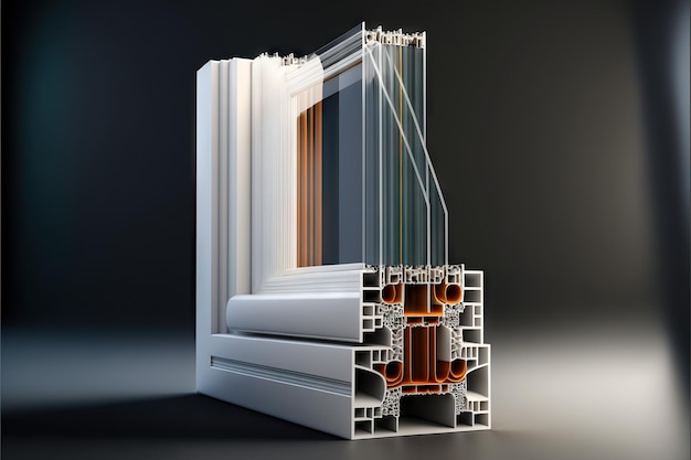 Perfil de ventanas de plástico de alta tecnología extranjera creado con ai generativo