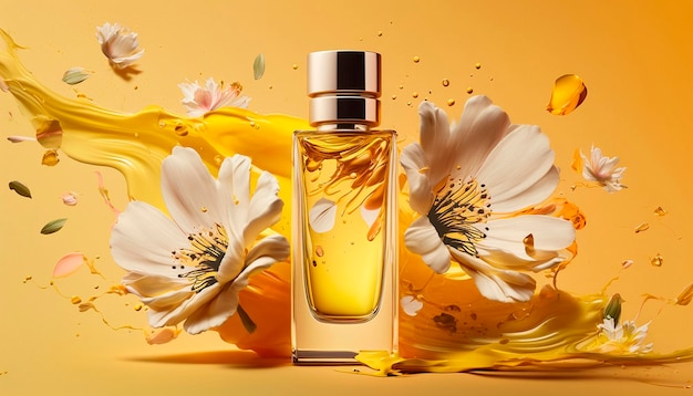 Perfume com explosão de aroma floral Generative AI