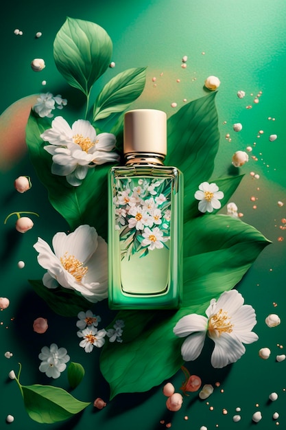 Perfume com explosão de aroma floral Generative AI