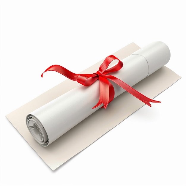 El pergamino del certificado de graduación