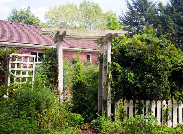 Pergola als Zugang zum Garten